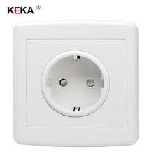 KEKA EU standaard stekker socket, wit plastic pc panel, AC 110 ~ 250V 16A stopcontact thuis keuken socket 86mm * 86mm