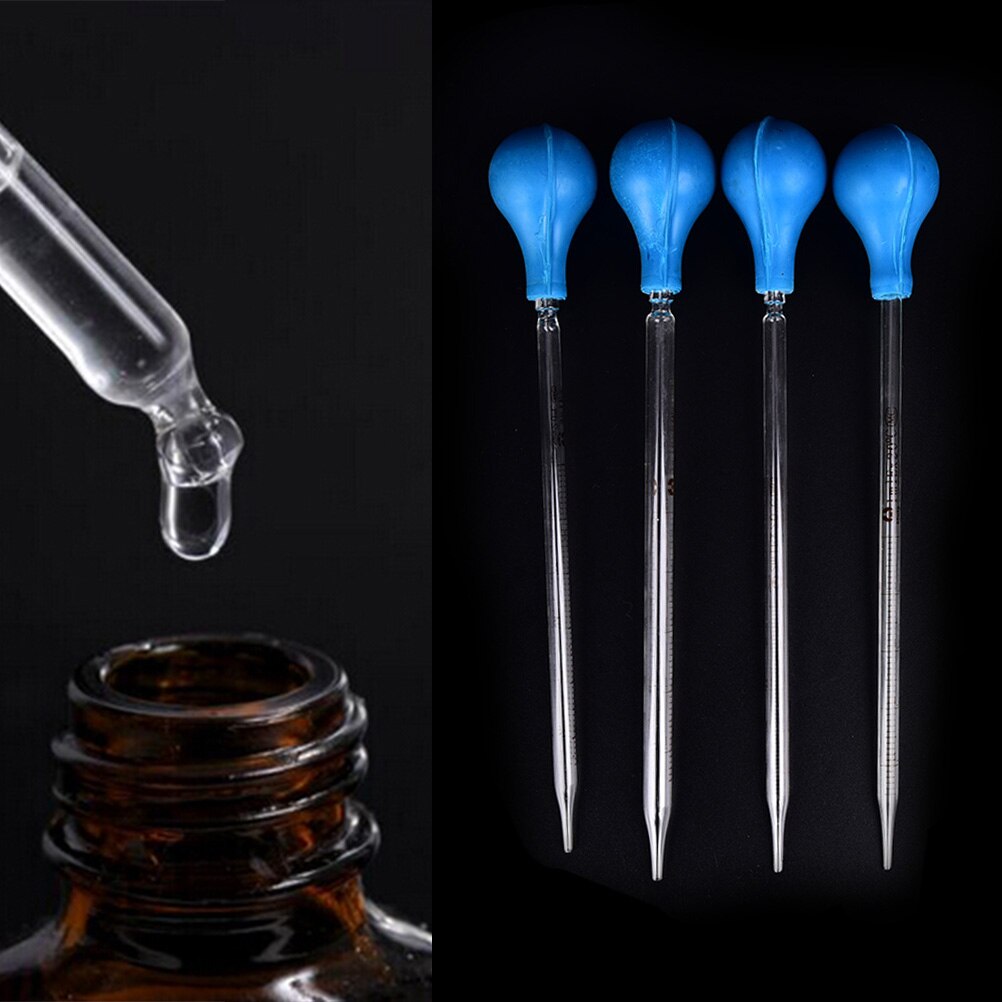 1pcs 1ml 2ml 3ml 5ml glass pipette with rubber cap graduated transfer pipette Lab Supplies