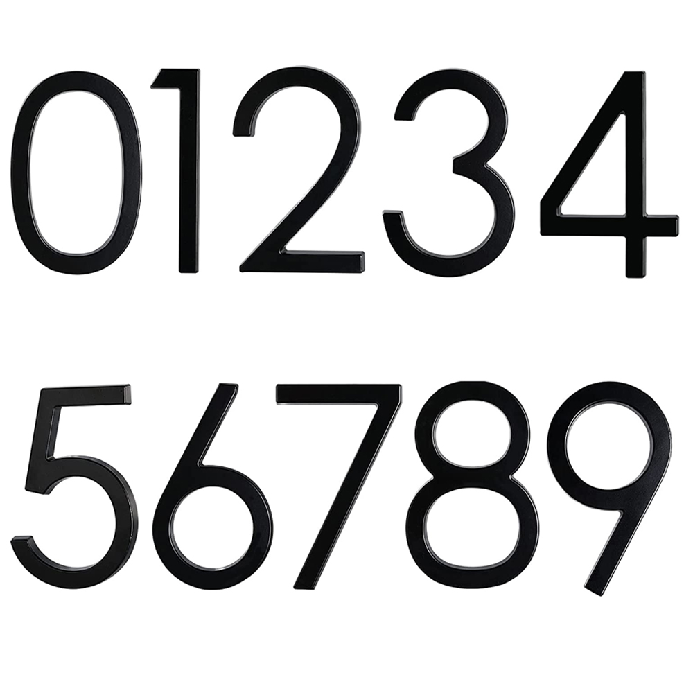5,6 inch appartement deurnummers waterdicht zinklegering straat brievenbus huisadresborden zwart modern huis drijvende plaat cijfer