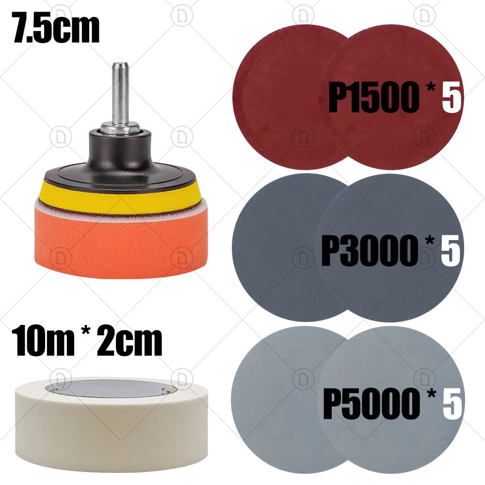 3 Inch Car Polishing Kit Polish Pad Car Polish Buffing Pad Abrasive Disc Sponge Foam Pads Polisher For Headlight Refurbish: 12