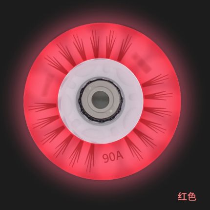 Leuchtende Skateboard-Räder, 4 Stück blinkende Gleitrollen, Inline-Skate-Räder, 90 A, Beleuchtung, Skating-Rad, 68/72/76/80 mm, buntes Blitzrad-Zubehör, 668 (Farbe: Rot 72 mm) ( Color : White 72mm