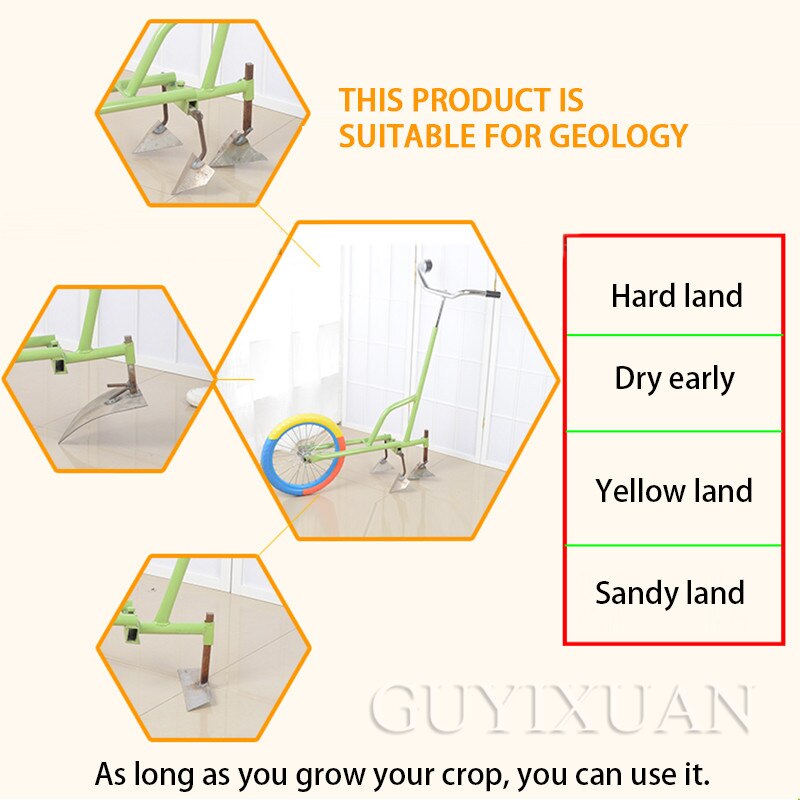 GUYX Household small hand push weeder Tiller Rotary machine Lawn mower Agricultural tools