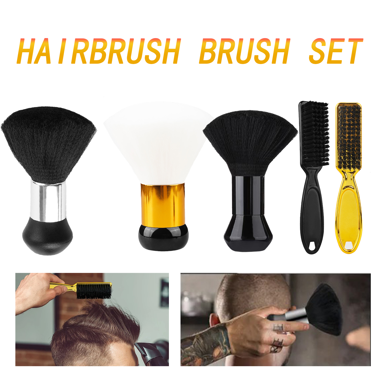 Soft Bristle Cleaning Brush Barber Shop Plastic Handle Vintage Neck Brush For Salon Hairstyling Tools Broken Hair Removal Tools