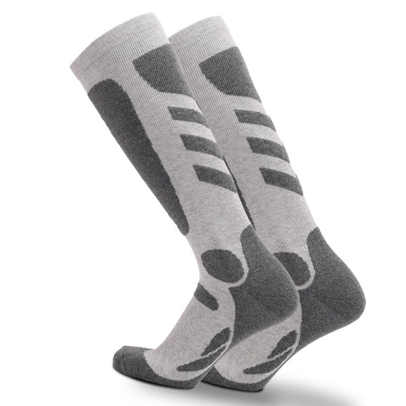 Inverno meias de esqui térmicas de algodão grosso esportes snowboard ciclismo esqui meias de futebol masculino feminino absorção joelho alto elástico meias: gray / XL(43-47)
