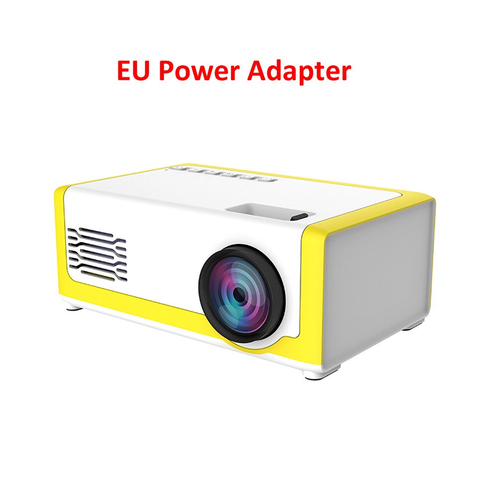M1 Mini Projector Home Cinema Mediaspeler Ondersteuning 1080P Display AV USB SD Card USB Draagbare Pocket Beamer VS YG300: EU Power Adapter