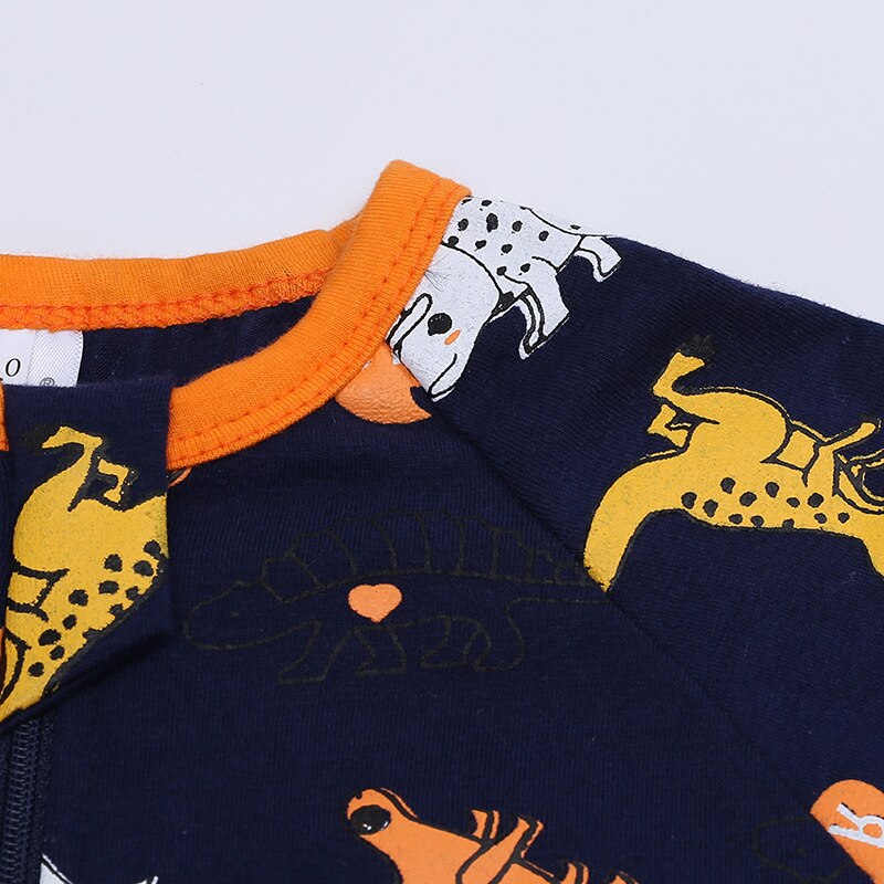 Mono de manga corta Unisex para bebé, Pelele de algodón con estampado, trajes de bebé, más Q16,