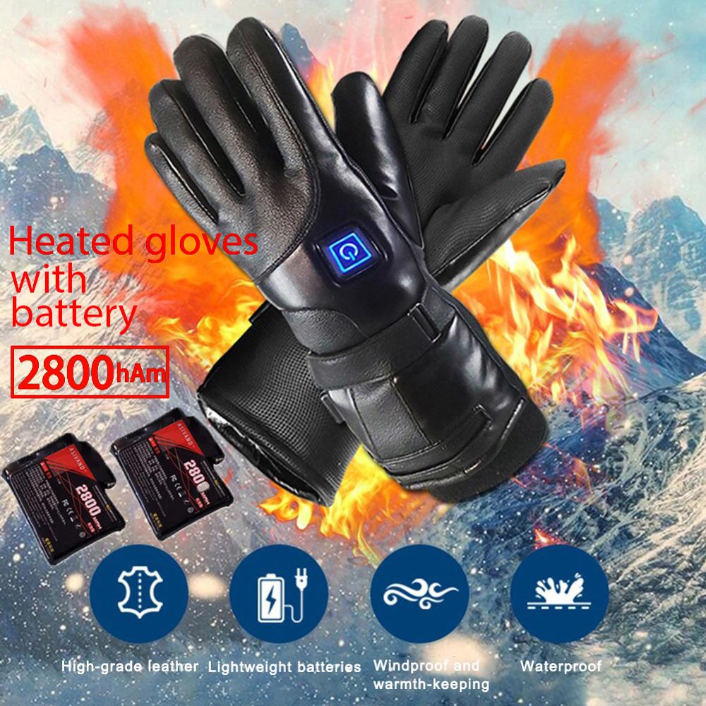 Oplaadbare Elektrische Warm Verwarmde Handschoenen Batterij Aangedreven Klimmen Skiën Camping Verwarmde Handschoenen Winter Outdoor Verwarmt Mannen Wemen