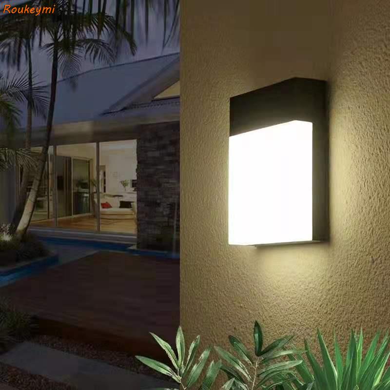 Udendørs væg led vandtæt udvendig terrasse sensor bevægelse gårdhave altan lys dør forlampe gang salle have