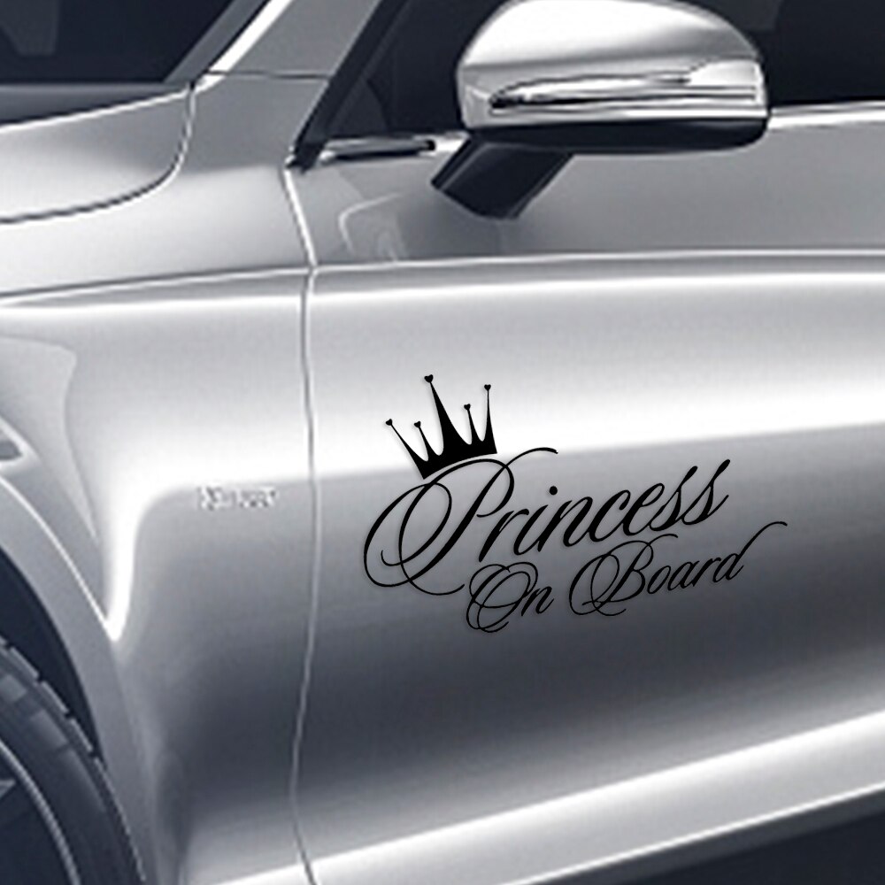 FORAUTO Princess Crown Car Sticker Vinyl Decals Bedroom Decoration Car-styling Black/Silver 17*10cm Auto Accessories