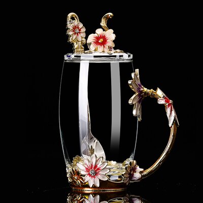 Luksus særlige gennemsigtige krystal skære mønstre glas kop til vand te hjem drikkevarer bryllup: Juhua 350ml og låg