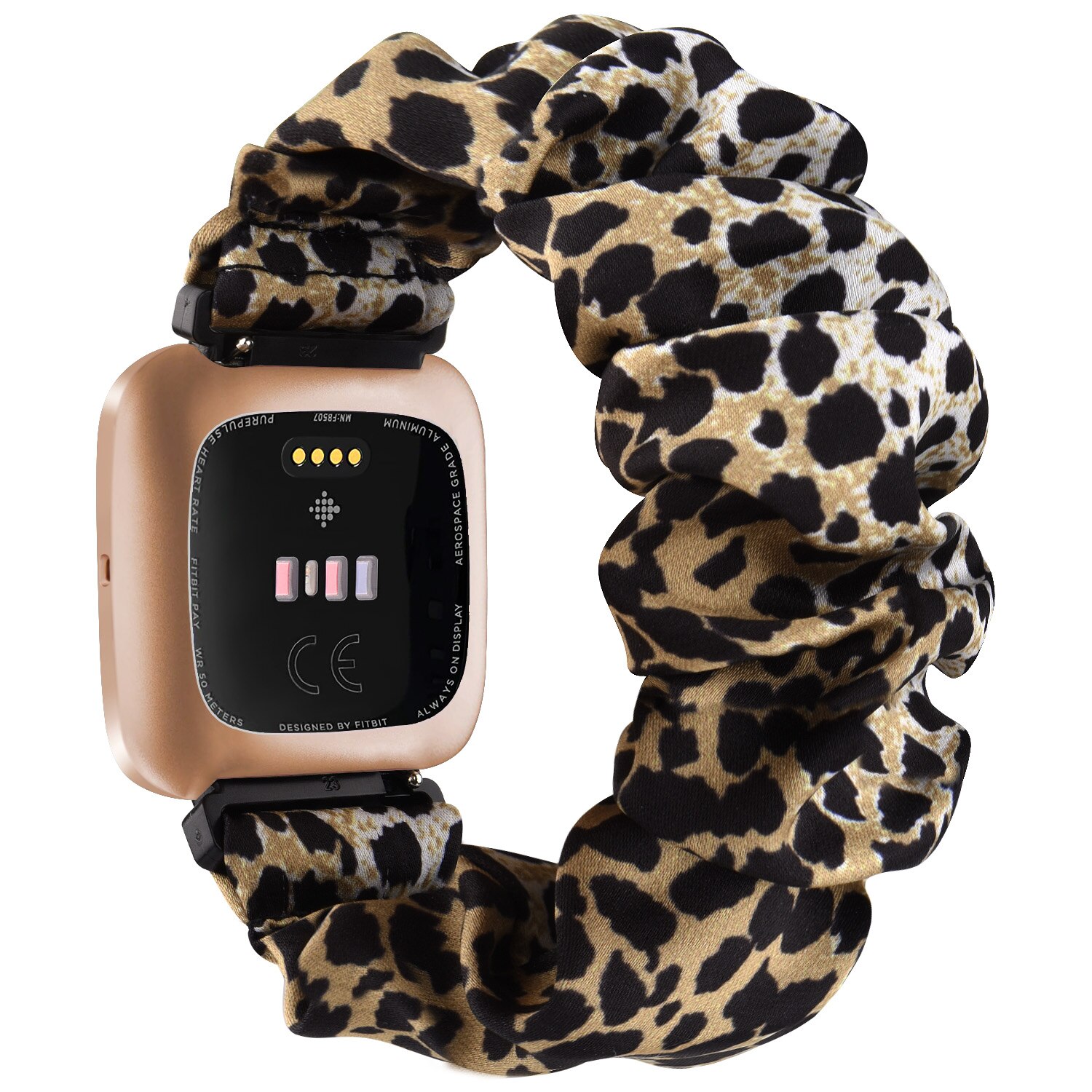 Elastic Fabric Bands For Fitbit Versa 2 Versa Strap Lite Soft Sport Strap Replacement Scrunchie Strap for Versa Versa 2 Band: Leopard / Size S