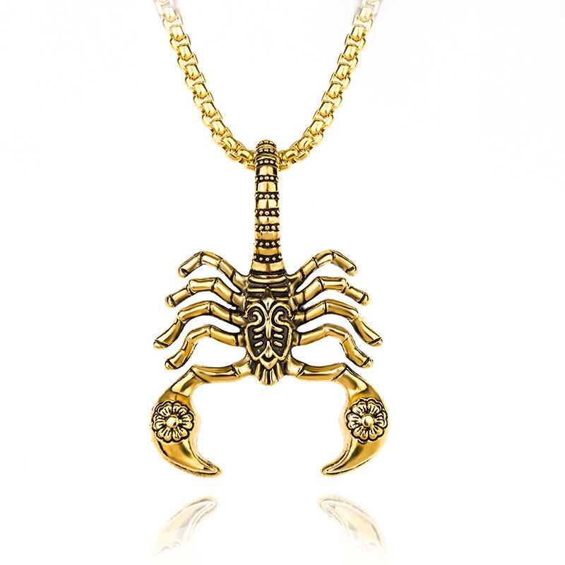 Bijoux Version coréenne 1 pièce, collier Vintage européen et américain pour hommes, chaîne de clavicule Scorpion King, pendentif court féminin