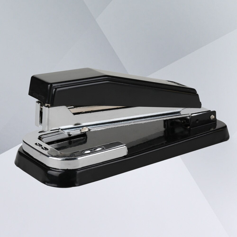 Desktop Stapler 360 Degree Rotation Classic Simple Stapler Stationery Supplies for Home Office School (Black, Stapling Nail)