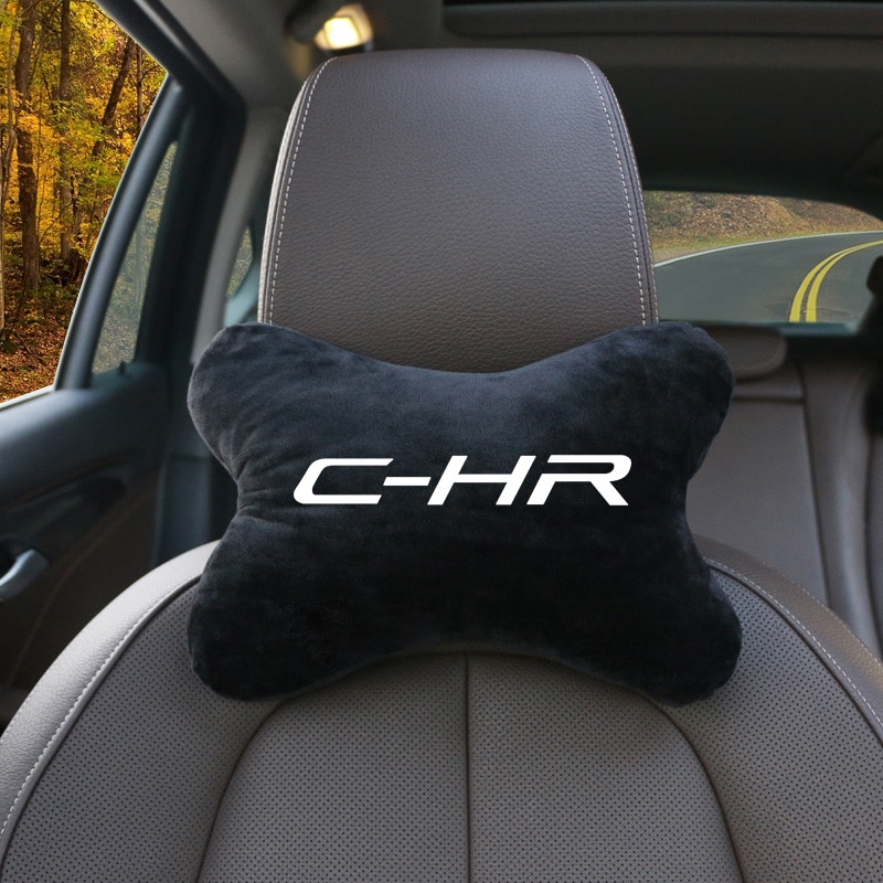 Accessoires de voiture pour Toyota CHR | Modèle , oreiller de cou de voiture en coton flanelle, coussin repose-tête