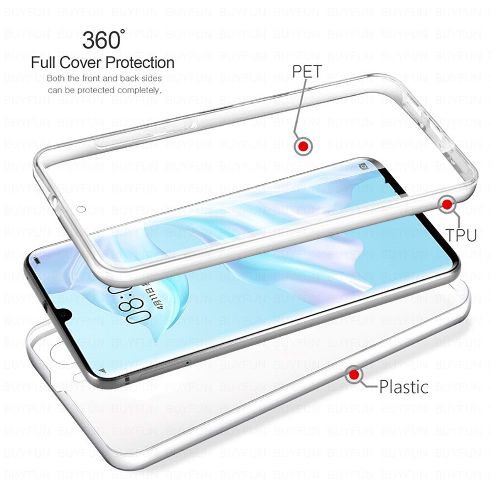360 custodia trasparente completa per Huawei p40 p30 p20 lite light nova 7 6 se 5t 5z 5i pro Y8p y7p p smart plus 2019 custodia in Silicone