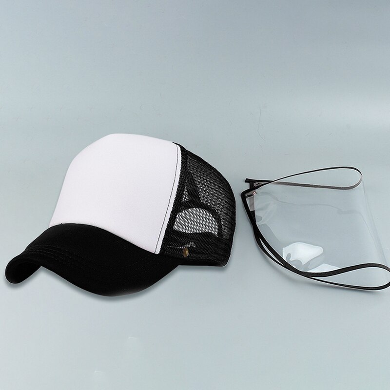 Anti-Spitting Beschermende Baseball Cap Met Stofdicht Transparant Cover Outdoor Gezicht Cover Caps B2Cshop