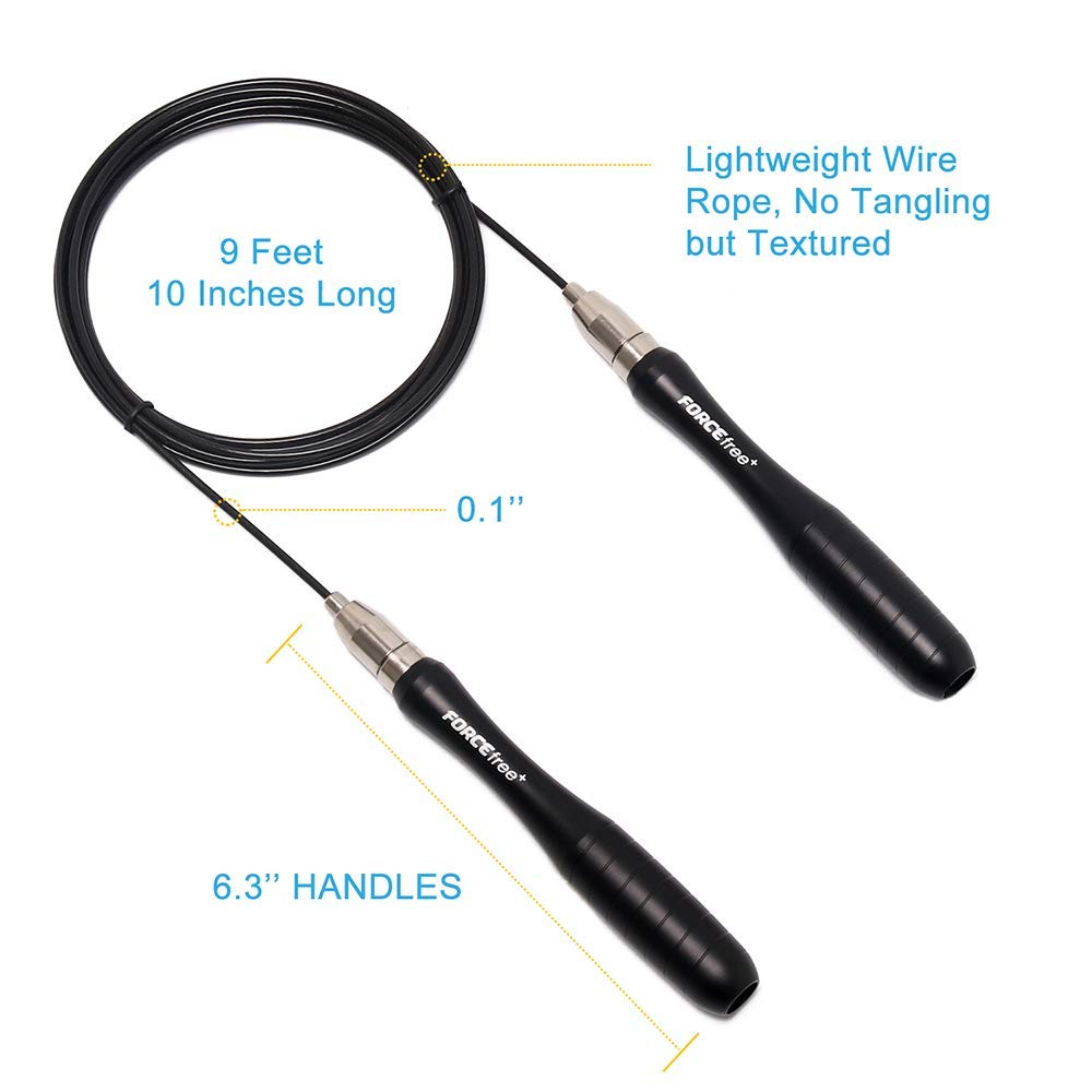 Forcefree+ Fitness Speed Jump Rope Self-Locking Adjustable Metal Skipping Ropes for Crossfit Workout Jumping Training