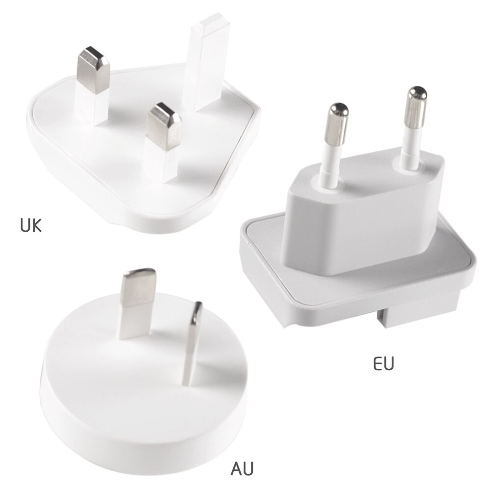 Eu/Au/Uk/Kr Plug Adapter Converter Voor Onze Lader: 3 in 1 White Plug