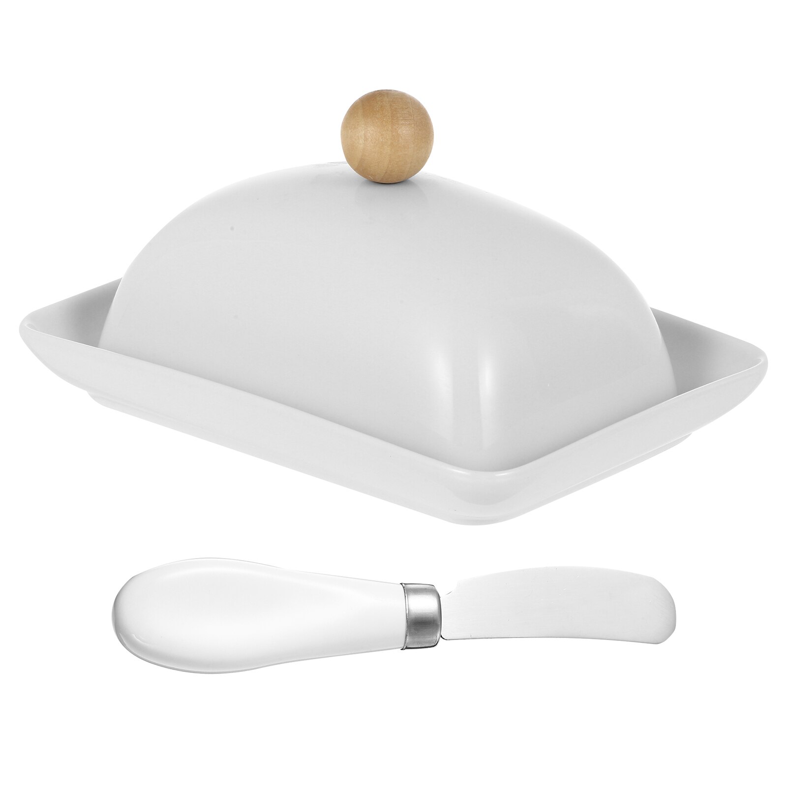 Porte-beurre en céramique, 1 ensemble, plateau à beurre avec couvercle, comptoir de cuisine: Default Title