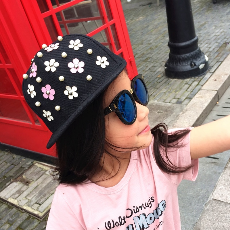 Snapback Hat, Punk Hedgehog Rock Hip Hop Flower Rivet Stud Spike Spiky Hat Cap Baseball Cap for 3-8Yrs Kids