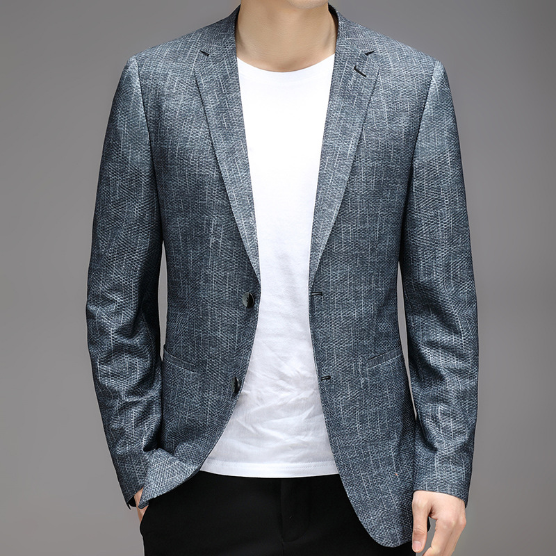 2022 Autunm Men Casual Blazer Jackets Men Solid Wedding Suit Party Suit Male Slim Fit Smart Business Coat Masculino Clothing: grey / L