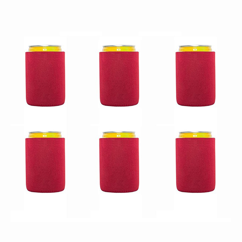 Refroidisseur de canette de bière chaude, manchons souples, support isolé réutilisable, bouteille d'eau de soda, camping, 6 pièces: jaune clair