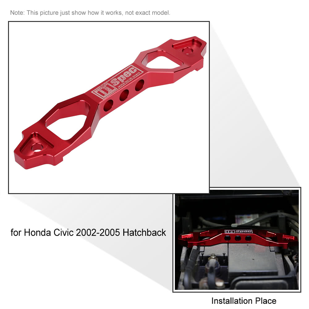 Universal Car Battery Tie Down Brace Fasten Fix Bracket Holder Clamp Red Aluminum Alloy Refitting Accessories