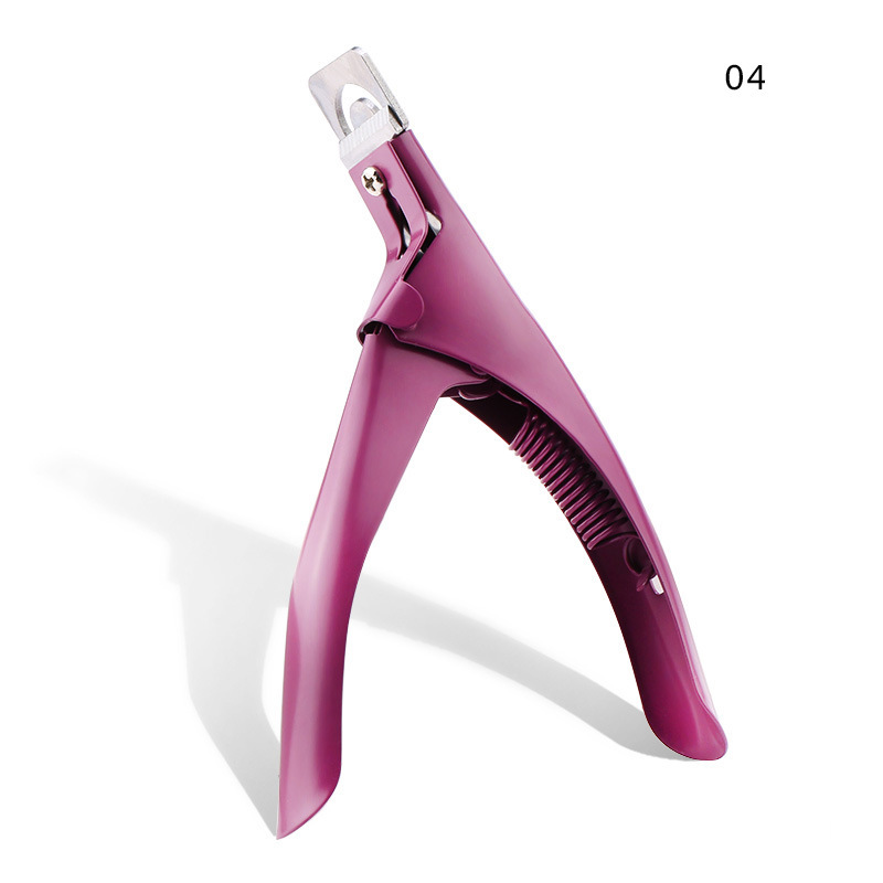 1 stks professionele nail art clipper speciale u-type valse tips rand nagelknipper roestvrij staal kleurrijke manicure nagel gereedschap j-1: Black