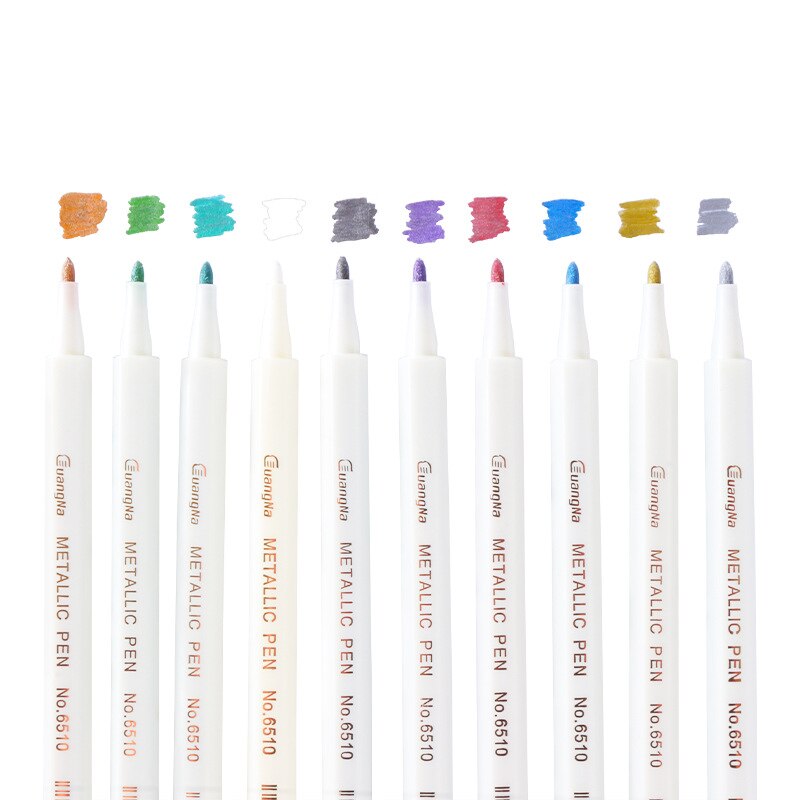 10 Pcs/Box Drawing Painting Marker Pens DIY Metal Waterproof Permanent Paint Marker Pens 1MM Student Supplies Craftwork Pen: Default Title