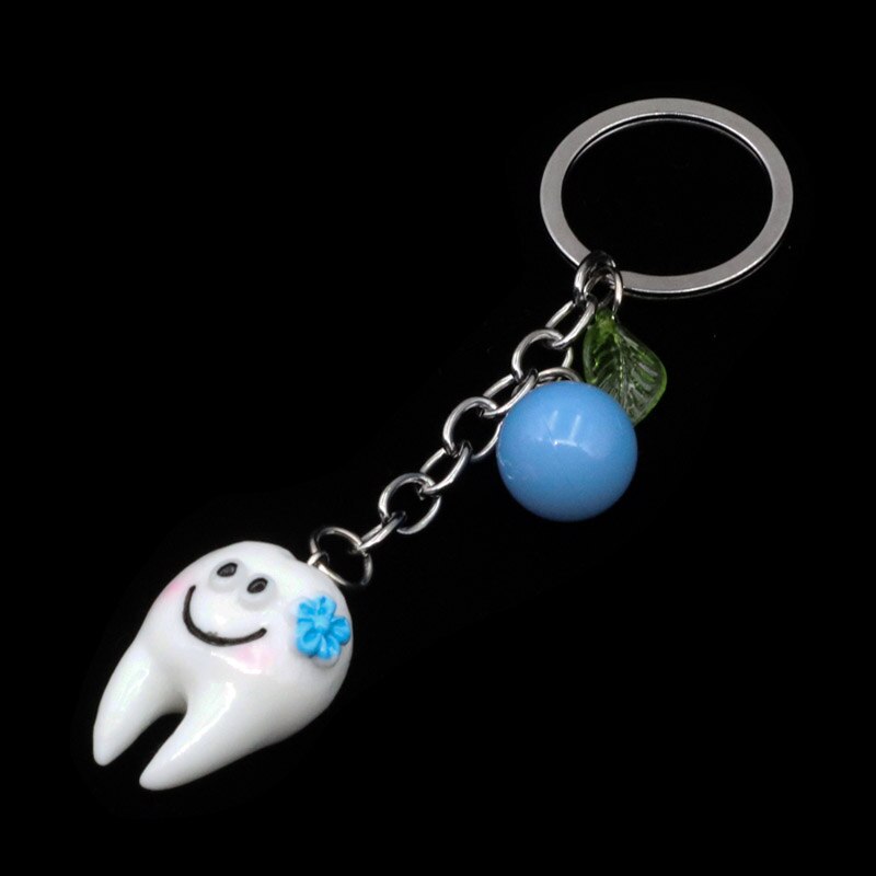 Porte-clés en forme de dents, modèle de Simulation dentaire, accessoires décoratifs, pendentif, anneaux, de clinique dentaire pour enfants, 10/20/50 pièces