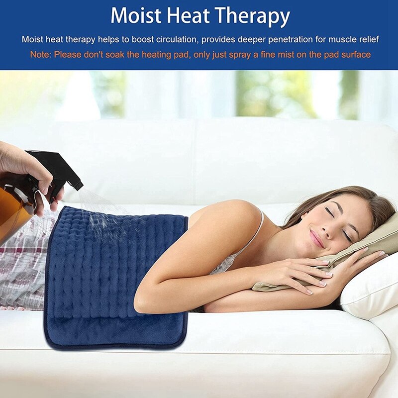 Electric Heating Pad With Automatic Shut-Off, 5 Timer Settings, Fast Heating Pad With 6 Heat Settings,30 X 60Cm EU Plug