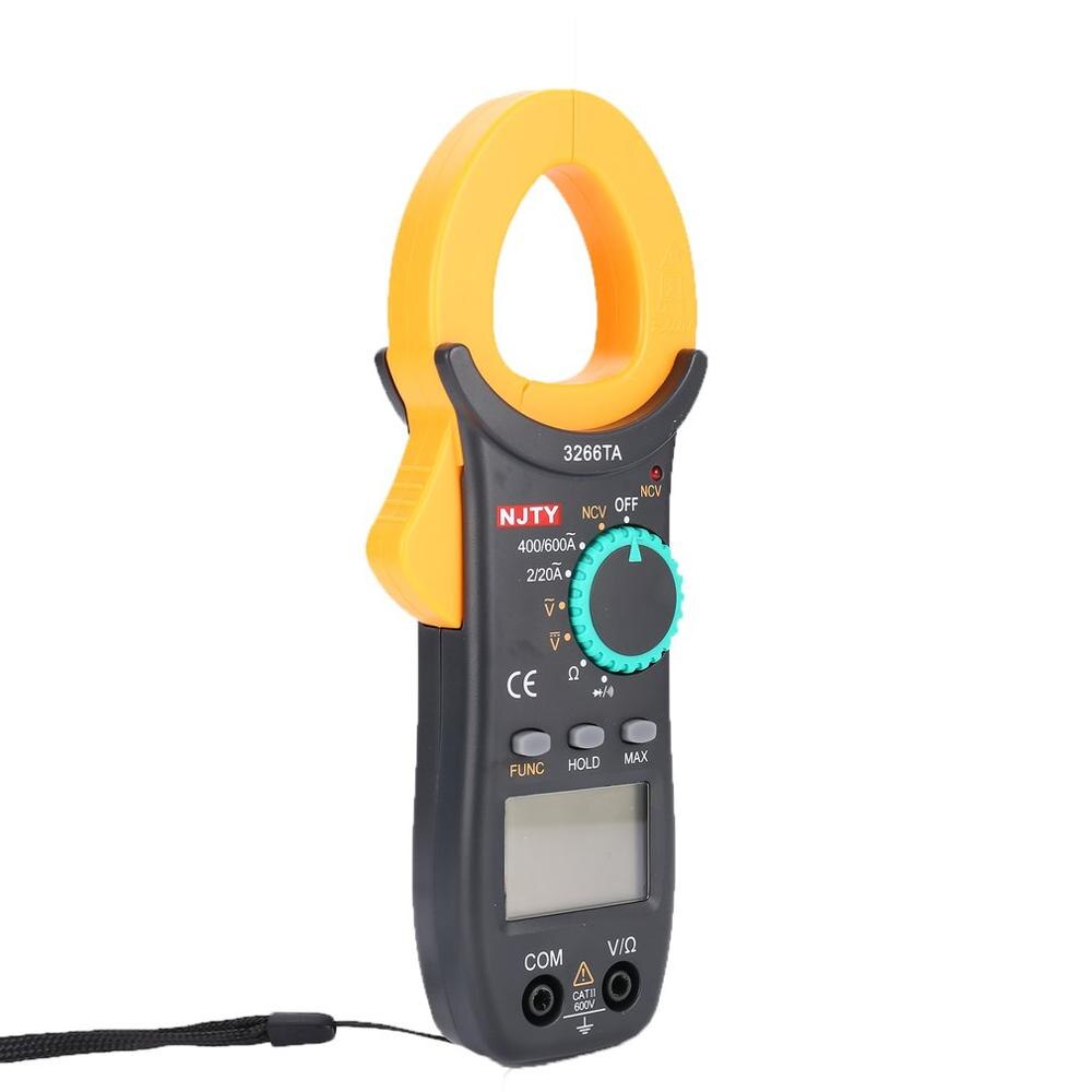 Digital Clamp Meter NJTY DC/AC Volt Amp Ohm Diode Multimeter Ammeter Multitester Current Voltage Resistance Tester NCV3266TA