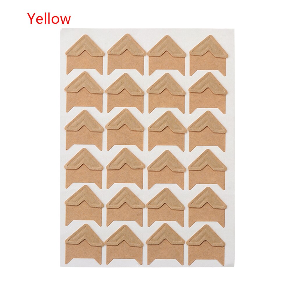 1 blatt DIY Bunte Foto Ecke Schutz Handgemachte Bild Rahmen Scrapbooking Handwerk Album Dekoration PVC Aufkleber: Gelb 2