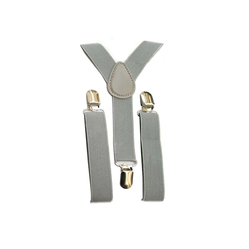 Boys Suspenders White Elastic Y-Back Clip On Braces Young Land main image 1
