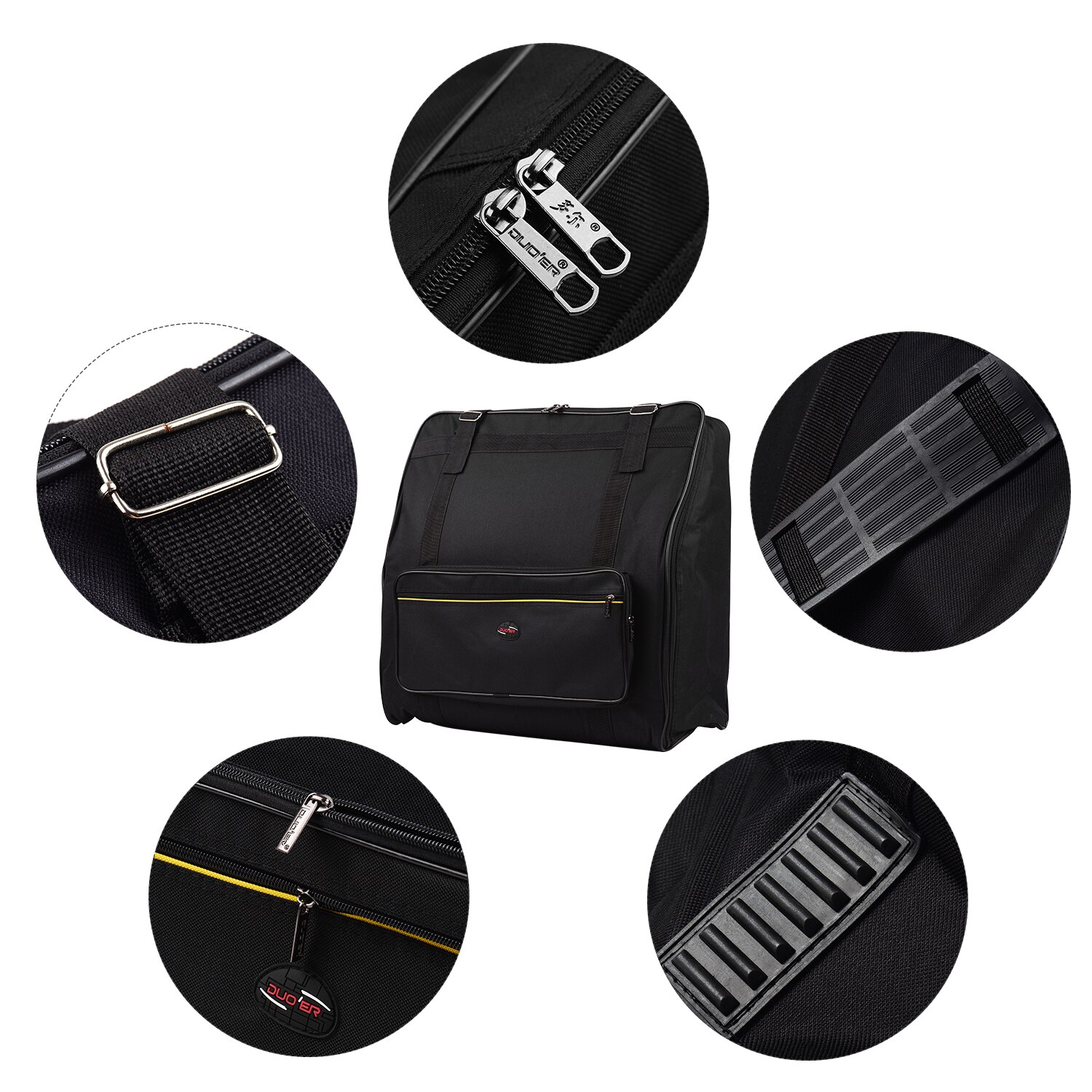 Akkordeon Soloauftritt Tasche Klavier Akkordeon fallen Tastatur Instrument Zubehör Soloauftritt Taschen für 120 Bass Klavier Akkordeons Schwarz