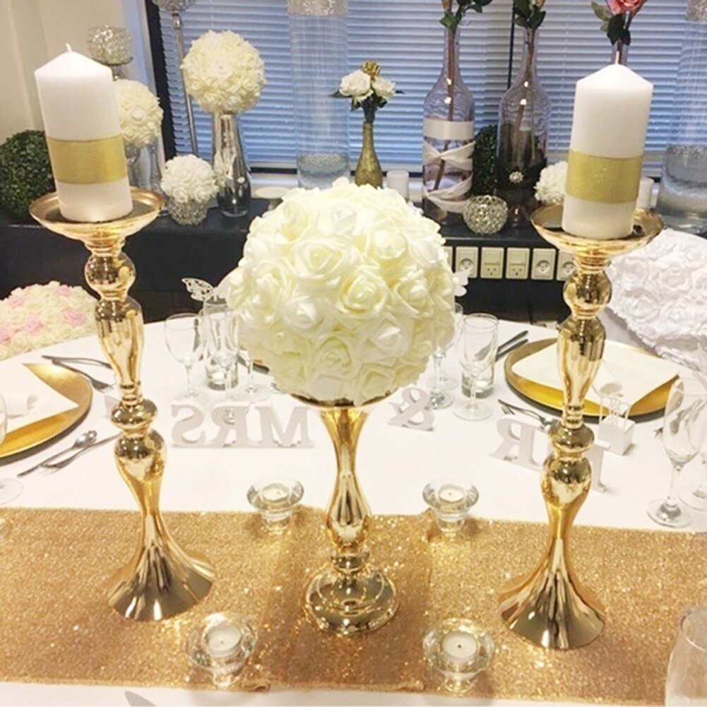 Soporte de Metal para velas, florero de Metal, candelabro de flores, florero de mesa, centro de mesa, estante de flores para eventos, decoración de boda de plomo en carretera
