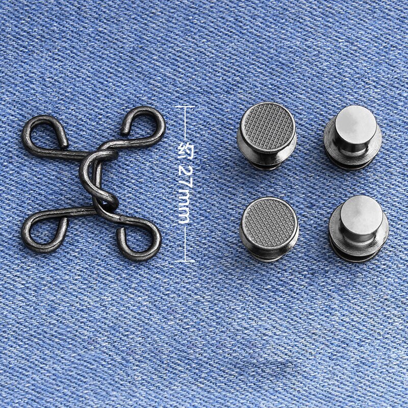 Bouton de Rivet amovible en métal, crochets à vêtement, jean, réglage de la taille, boucle Invisible, bricolage, 27mm 32mm