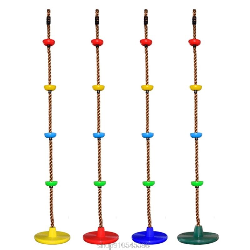Robuster Kunststoff Schaukelsitz - Kletterseil mit Scheibe - Outdoor-Spiel für Kinder ab 3 J.