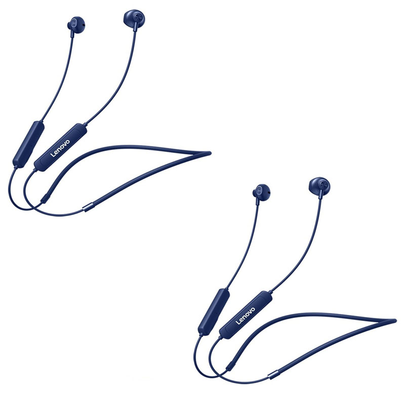 Lenovo-auriculares inalámbricos SH1 originales, cascos con Bluetooth 5,0, IPX5 resistentes al agua, magnéticos, con banda para el cuello, deportivos: 2pcs blue