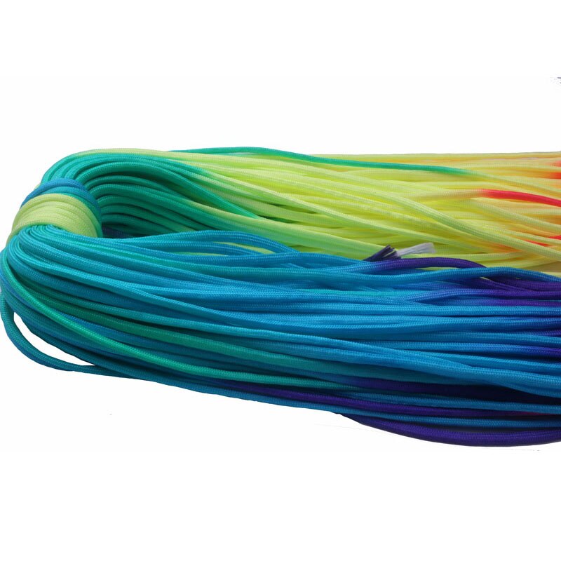 50FT Regenboog Paracord 4mm nylom 7 Stands Parachute 550lb Touw Voor Outdoor Camping Tent DIY Paracord Armband Cord