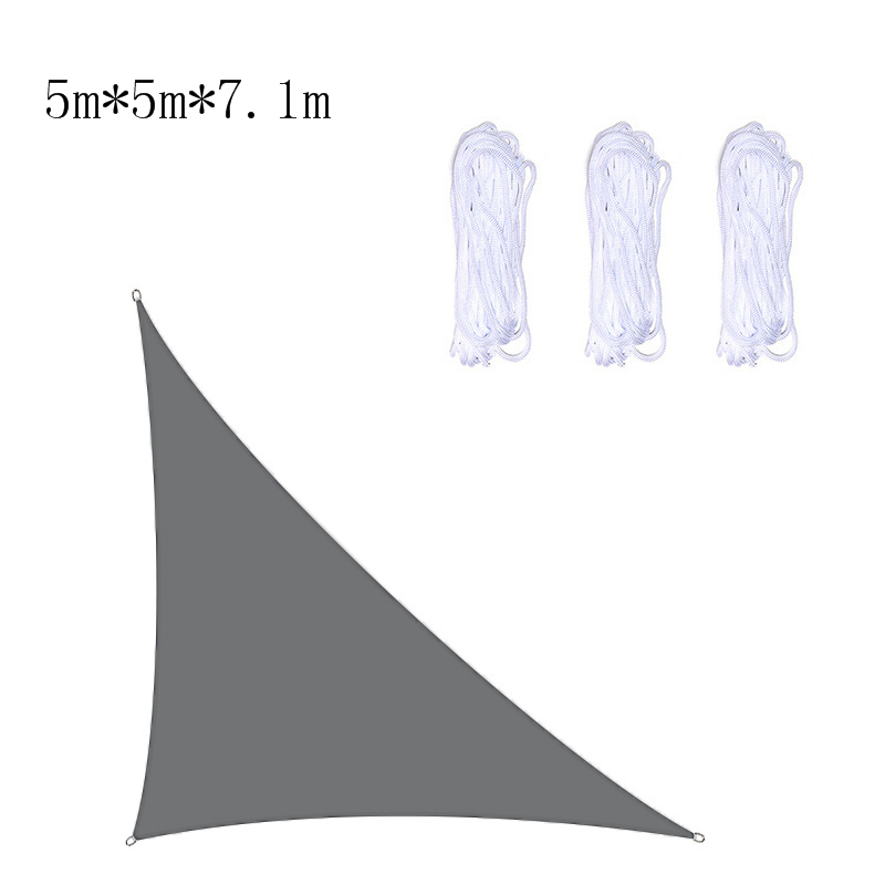 Oxford tyg skugga segel uv-strålesäker vattentät nyans rätvinklig triangel trädgård pool utomhus innergård terrass camping skugga: Grå 5 x 5 x 7.1m