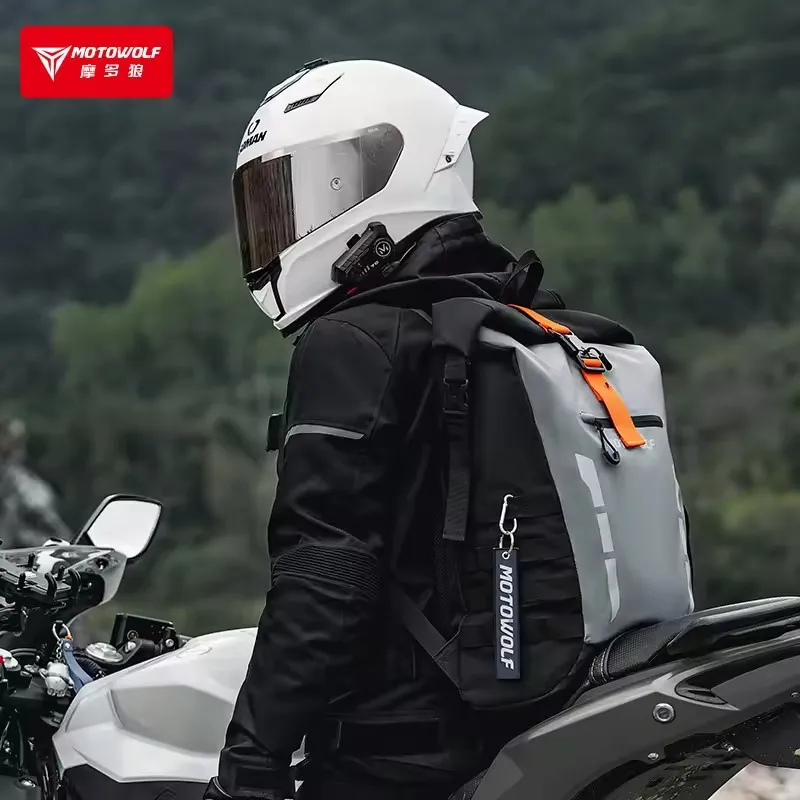 Motowolf-mochila impermeable para motocicleta, Bolsa duradera para motocicleta, mochila reflectante informal para ciclismo, gran capacidad, 20l