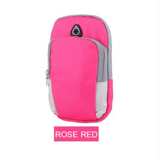 Esporte ao ar livre braçadeira saco para iphone x xs 6s mais 7 8 plus 5 5S se caso duplo com zíper multifuncional bolso ginásio caso universal: rose