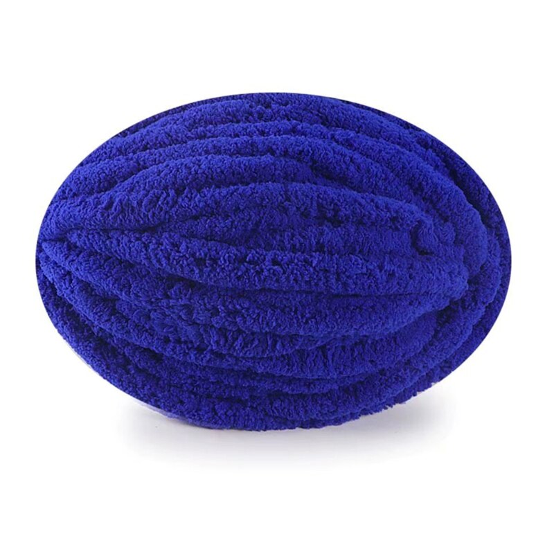 Fil de laine coloré T84E 27 m/rouleau épais pour fils à tricoter à la main, bricolage Crochet tissé à la main, fil d'écharpe de chapeau: Sapphire blue
