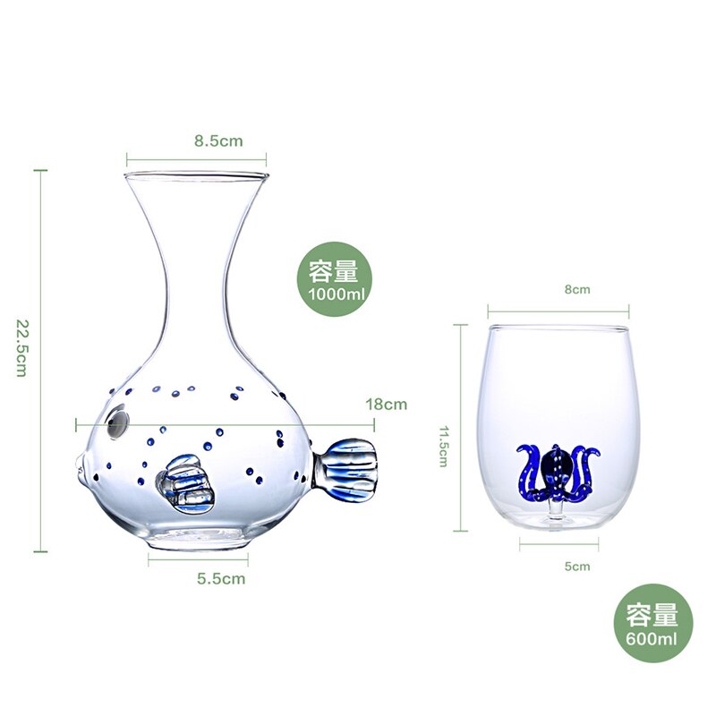 Octopus Cocktail Glass Transparent Jellyfish Glass Cup Juice Glass Goblet Wine Champagne Glass Decanter Brandy Decant