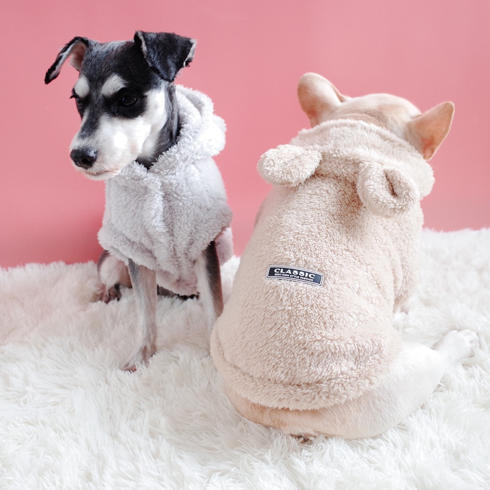 Hund Weste Weiche Fleece Kleidung Für Hunde Cute Bunny Ohr Hund Pyjamas Shirts Winter Warm Hund Kleidung Französisch Bulldogge Schnauzer mantel