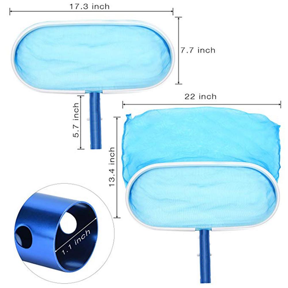 Aluminum Plastic Swimming Pool Net Leaf Rake Mesh Skimmer Telescopic Pole Pools Spas Lightweight Cleaning Tool Water Fishing Net: Default Title