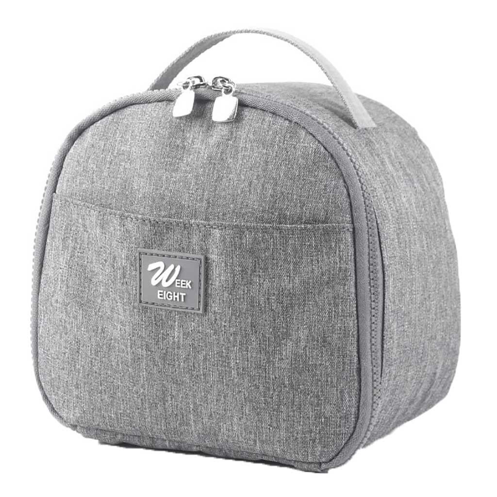 Tragbare Isolierte Thermische Kühler Lunch Box Bento Tote Tasche Fall Picknick bolsa termica mittagessen tasche lebensmittel tasche für frauen männer kid: Grau