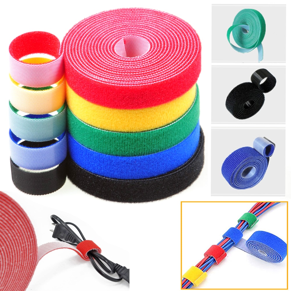 5Meter/Roll 20mm Color Velcros Self Adhesive Fastener Tape Reusable Strong Hooks Loops Cable Tie Magic tape DIY Accessories
