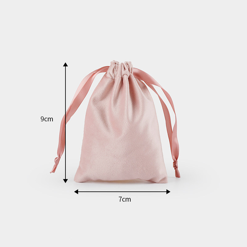 10 Pcs/Lot Christams Package Flannel Bags with Satin Drawstring Wedding Party Soft Fabric Velvet Pouch Dustbag: pink 7x9cm